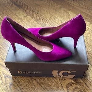 Corso Como Craven Purple Kid Suede 3” heels shoes